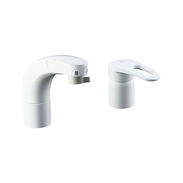 ホース収納式シングルレバー 洗髪シャワー混合水栓 SF-500SY型 INAX ホース収納式シングルレバー洗髪シャワー混合水栓（寒冷地