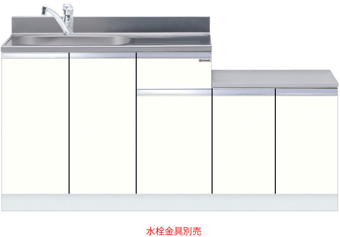 ワンド(旧マイセット) 【プレミアムカラー】一体型流し台一体型流し台(トップ出し水栓仕様)　【KTD5-80-160DK】 ウルトラホワイト/ウインザーナット/ペールグレイン/ダークグレイン/ブラックストーン