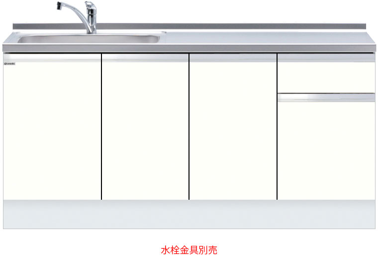 ワンド(旧マイセット) 【プレミアムカラー】[深型]組合せ型流し台一槽流し台(トップ出し水栓仕様)　【KTD6-85-170DS】 ウルトラホワイト/ウインザーナット/ペールグレイン/ダークグレイン/ブラックストーン