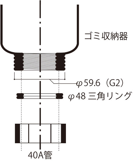 ワンド(旧マイセット) ゴミ収納器直管アダプター　【直管アダプター】