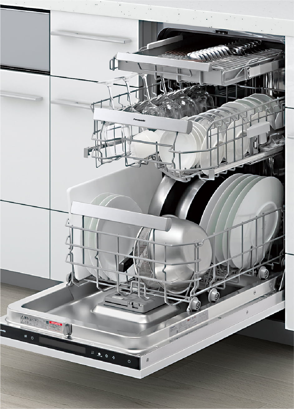 フロントオープン 3段カゴの大容量