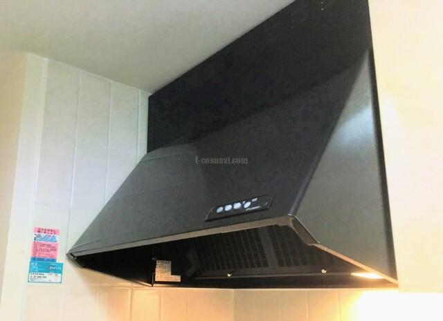 ブーツ型（シロッコファン）からFUJIOH(富士工業) BDR-3HL-751BKブラックへ交換工事-ユニーブルときわ台東京都板橋区 | レンジフード・食洗機・給湯器・浴室換気乾燥機のリフォーム事例が満載  テコスNAVI（テコスナビ）施工事例